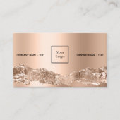 バラ金ゴールドメタル瑪瑙マーブルロゴQRコード 名刺 (正面)