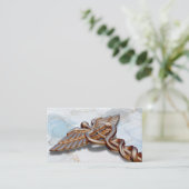 バラ金ゴールドメディカルカドゥセウス銅高級大理石 名刺 (スタンド正面)