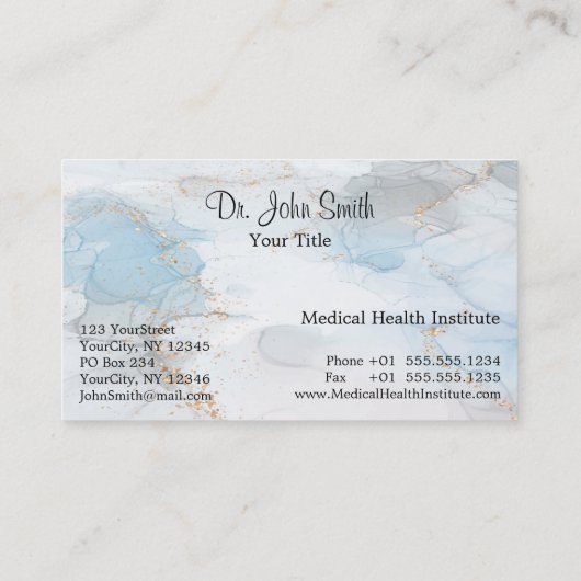 バラ金ゴールドメディカルカドゥセウス銅高級大理石 名刺 (裏面)