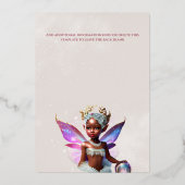 バラ金ゴールドメラニン妖精の冬のポーお洒落タル 箔招待状 (裏面)