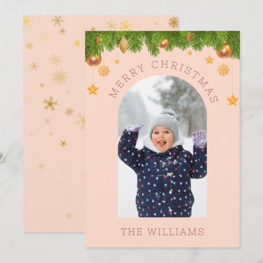 バラ金ゴールドメリークリスマスカスタムワンフォト シーズンカード (正面/裏面)