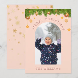 バラ金ゴールドメリークリスマスカスタムワンフォト シーズンカード