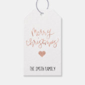 バラ金ゴールドメリークリスマスギフトラベル ギフトタグ (正面)