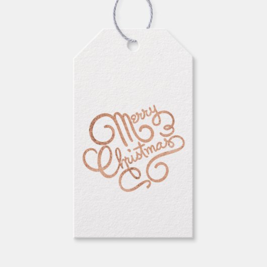 バラ金ゴールドメリークリスマスギフトラベル ギフトタグ (正面)