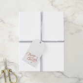 バラ金ゴールドメリークリスマスギフトラベル ギフトタグ (より糸付き)