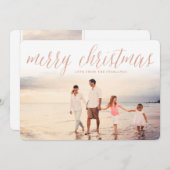 バラ金ゴールドメリークリスマススクリプトホリデーカード シーズンカード (正面/裏面)