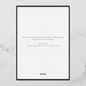 バラ金ゴールドメリークリスマススクリプト3写真コラージュ 箔シーズンカード (裏面)