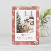 バラ金ゴールドメリークリスマススノーフレーク雪写真 シーズンカード (スタンド正面)