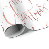 バラ金ゴールドメリークリスマス書道休日 ラッピングペーパー (ロールコーナー)