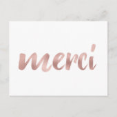 バラ金ゴールドメルシーポストカー感謝していド、あなたを、フォイルフォント ポストカード (正面)