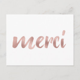 バラ金ゴールドメルシーポストカー感謝していド、あなたを、フォイルフォント ポストカード