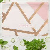 バラ金ゴールドモザイク キッチンタオル (折り畳み)