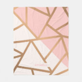 バラ金ゴールドモザイク フリースブランケット (正面)