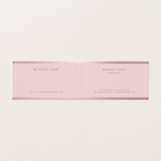 バラ金ゴールドモダンの手書きスクリプエレガントト名 名刺 (内部フラット)