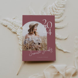 バラ金ゴールドモダンアーチミニマル写真卒業 招待状