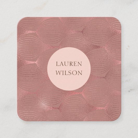 バラ金ゴールドモダンアートデコスクエア名刺 スクエア名刺 (正面)