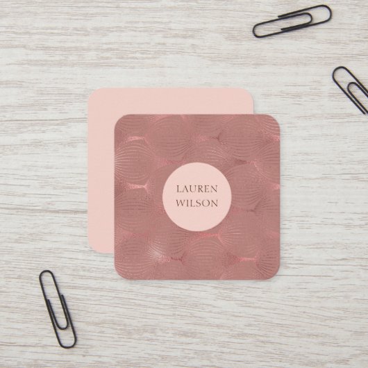 バラ金ゴールドモダンアートデコスクエア名刺 スクエア名刺 (正面/裏面インサイチュ)