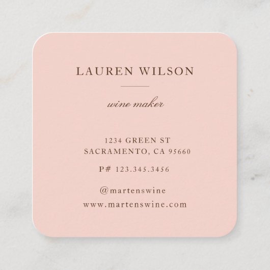 バラ金ゴールドモダンアートデコスクエア名刺 スクエア名刺 (裏面)