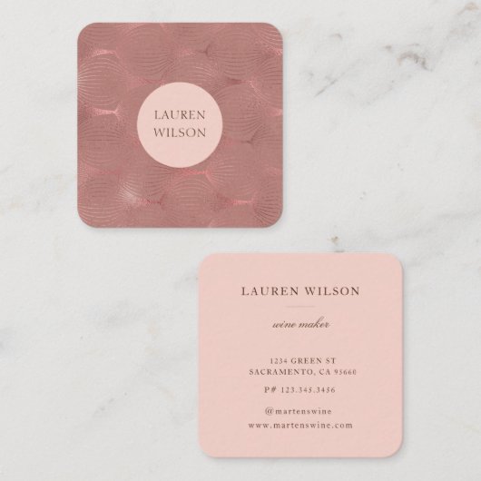 バラ金ゴールドモダンアートデコスクエア名刺 スクエア名刺 (正面/裏面)