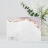 バラ金ゴールドモダンアールデコ名刺 サンキューカード (スタンド正面)