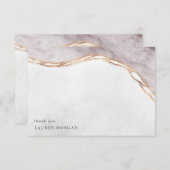 バラ金ゴールドモダンアールデコ名刺 サンキューカード (正面/裏面)