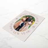 バラ金ゴールドモダンオクラシックバルフォトクリスマスカード 箔シーズンカード (回転した状態)