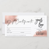 バラ金ゴールドモダンギフトカード証明書の追加ロゴ (正面)