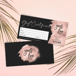 バラ金ゴールドモダンギフトカード証明書の追加ロゴ