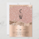 バラ金ゴールドモダングラマー結婚式の招待 招待状 (裏面)