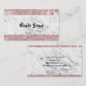 バラ金ゴールドモダングラムマーブル&グリッターグラマー 名刺 (正面/裏面)