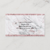 バラ金ゴールドモダングラムマーブル&グリッターグラマー 名刺 (裏面)