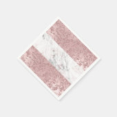 バラ金ゴールドモダングラムマーブル&グリッター装飾 スタンダードカクテルナプキン (角)