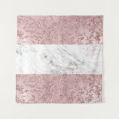 バラ金ゴールドモダングラムマーブル&グリッター装飾 タペストリー (正面)