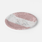 バラ金ゴールドモダングラムマーブル&グリッター装飾 ペーパープレート (アングル)