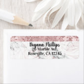 バラ金ゴールドモダングラムマーブル&グリッター装飾 ラベル (インサイチュ)