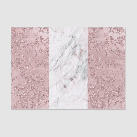 バラ金ゴールドモダングラムマーブル&グリッター装飾 薄葉紙 (正面)