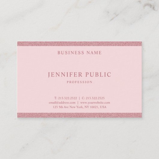 バラ金ゴールドモダングリッターエレガントシンプルテンプレート 名刺 (裏面)