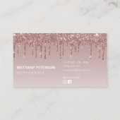 バラ金ゴールドモダングリッターガーリーメイクアップアーティスト 名刺 (裏面)