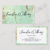 バラ金ゴールドモダングリッターメイクアップアーティストエレガント 名刺 (正面/裏面)