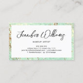 バラ金ゴールドモダングリッターメイクアップアーティストエレガント 名刺 (裏面)