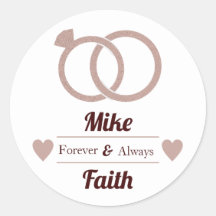 バラ金ゴールドモダングリッター結婚のラウンドステッカー