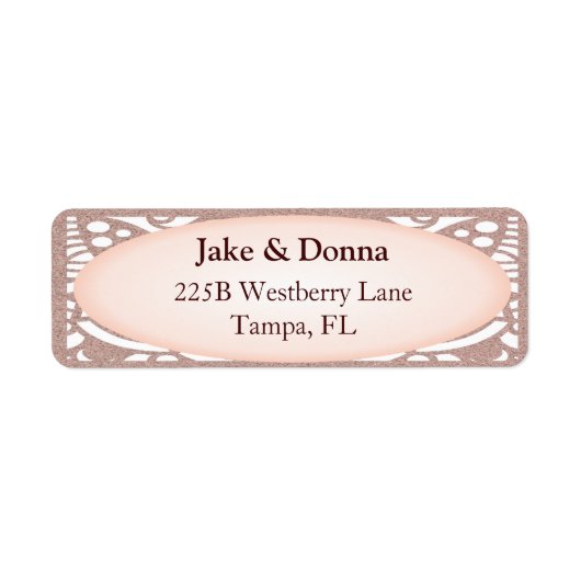 バラ金ゴールドモダングリッター結婚ラベル ラベル (正面)