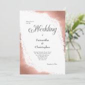 バラ金ゴールドモダングリッター結婚書道 招待状 (スタンド正面)