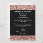 バラ金ゴールドモダングリッター2021写真卒業 招待状 (裏面)