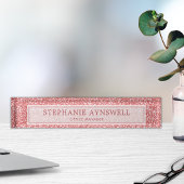 バラ金ゴールドモダングリッター デスクネームプレート