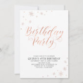 バラ金ゴールドモダンシック大人の誕生日パーティー 招待状 (正面)