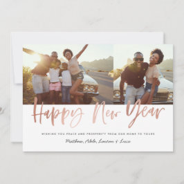 バラ金ゴールドモダンスクリプトの新年 シーズンカード