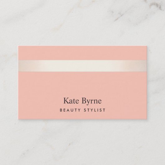 バラ金ゴールドモダンスタイリッシュコーラルピーチ 名刺 (正面)