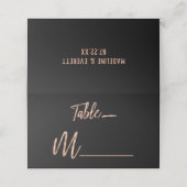 バラ金ゴールドモダンタイポグラフィ座席番号 プレイスカード (外部開封)