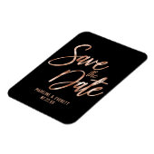 バラ金ゴールドモダンタイポグラフィ日付を保存結婚する マグネット (左側)